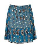Anna Sui Silk Blend Paisley Print Skirt