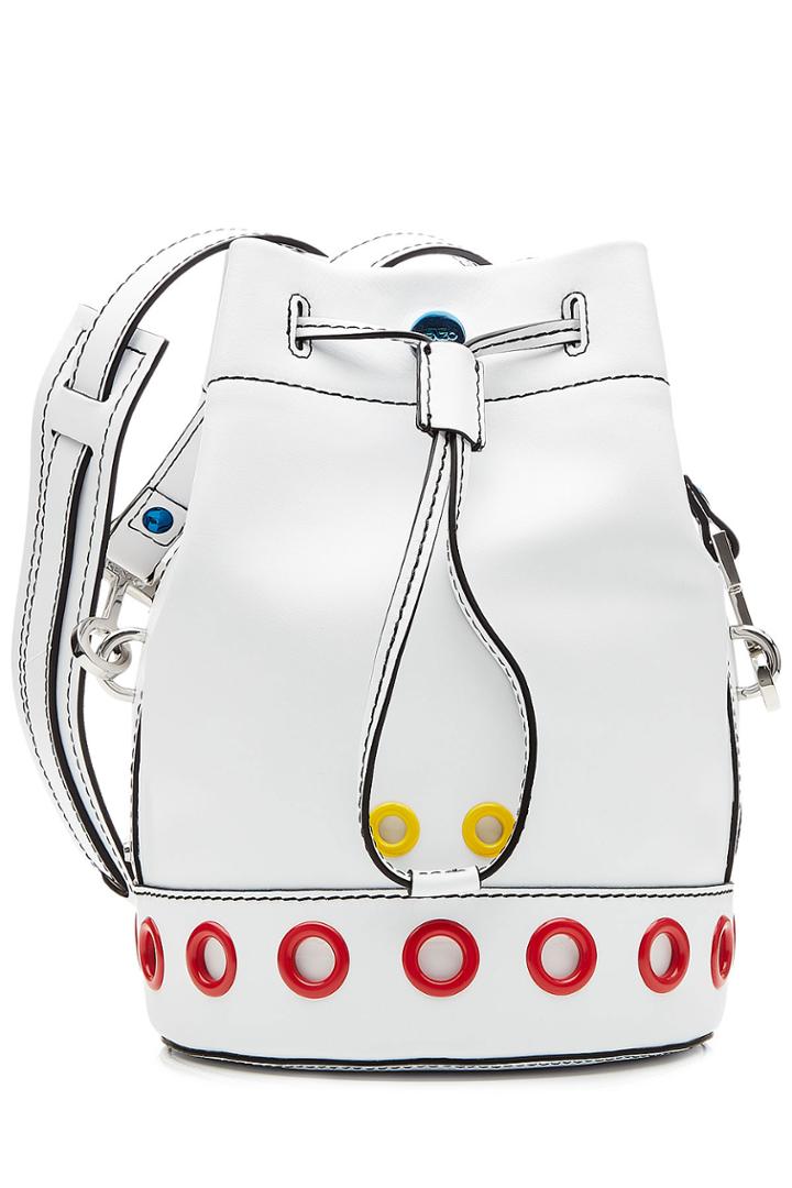 Kenzo Kenzo Leather Drawstring Tote - White