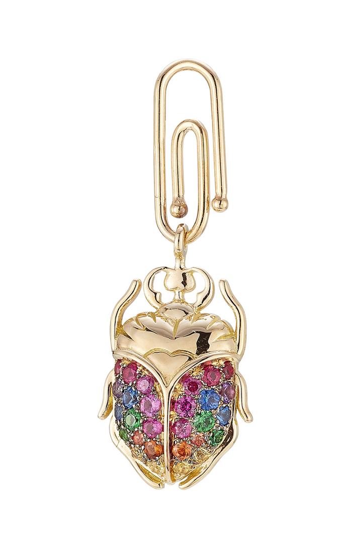 Aur Lie Bidermann Fine Jewelry 18kt Gold Pendant With Amethyst/sapphire/ Rubies/tsavorite