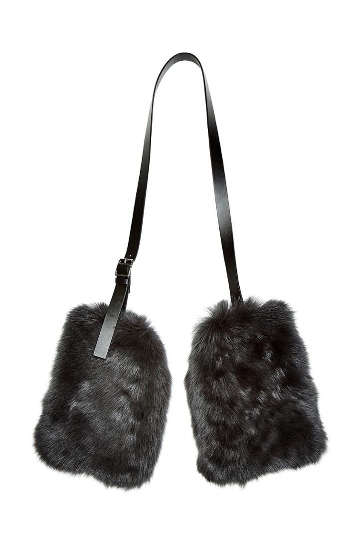 Jil Sander Jil Sander Fur Muffs With Leather Strap
