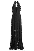 Preen Preen Floor Length Ruffled Dress With Crystal Embellishment