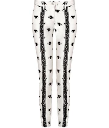Kenzo Stretch Cotton Eye Print Pants