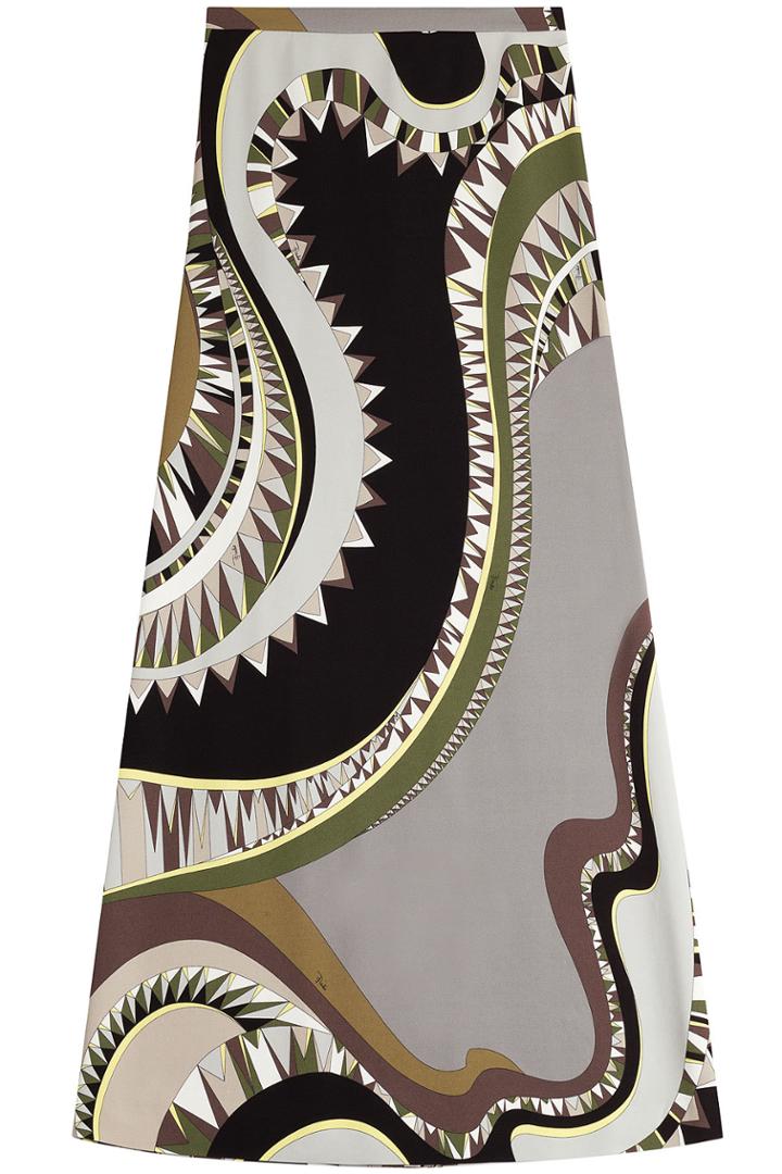 Emilio Pucci Emilio Pucci Printed Jersey Maxi Skirt - Multicolored