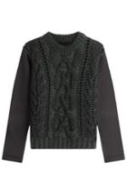 Karl Lagerfeld Karl Lagerfeld Wool Pullover With Jersey Sleeves - Black