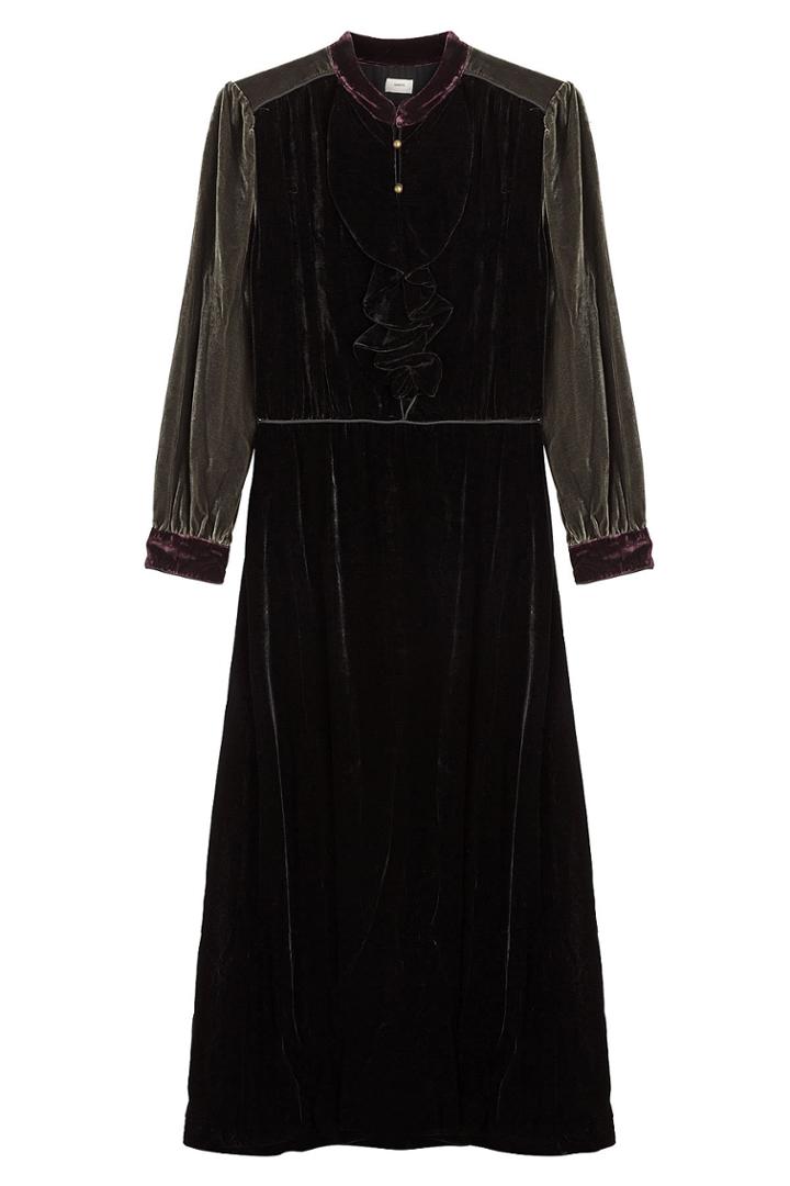 Warm Warm Velvet Dress With Silk