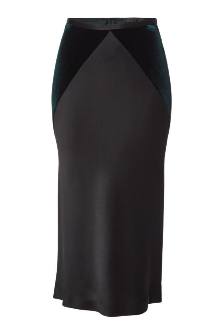 Haider Ackermann Haider Ackermann Satin Midi Skirt With Velvet