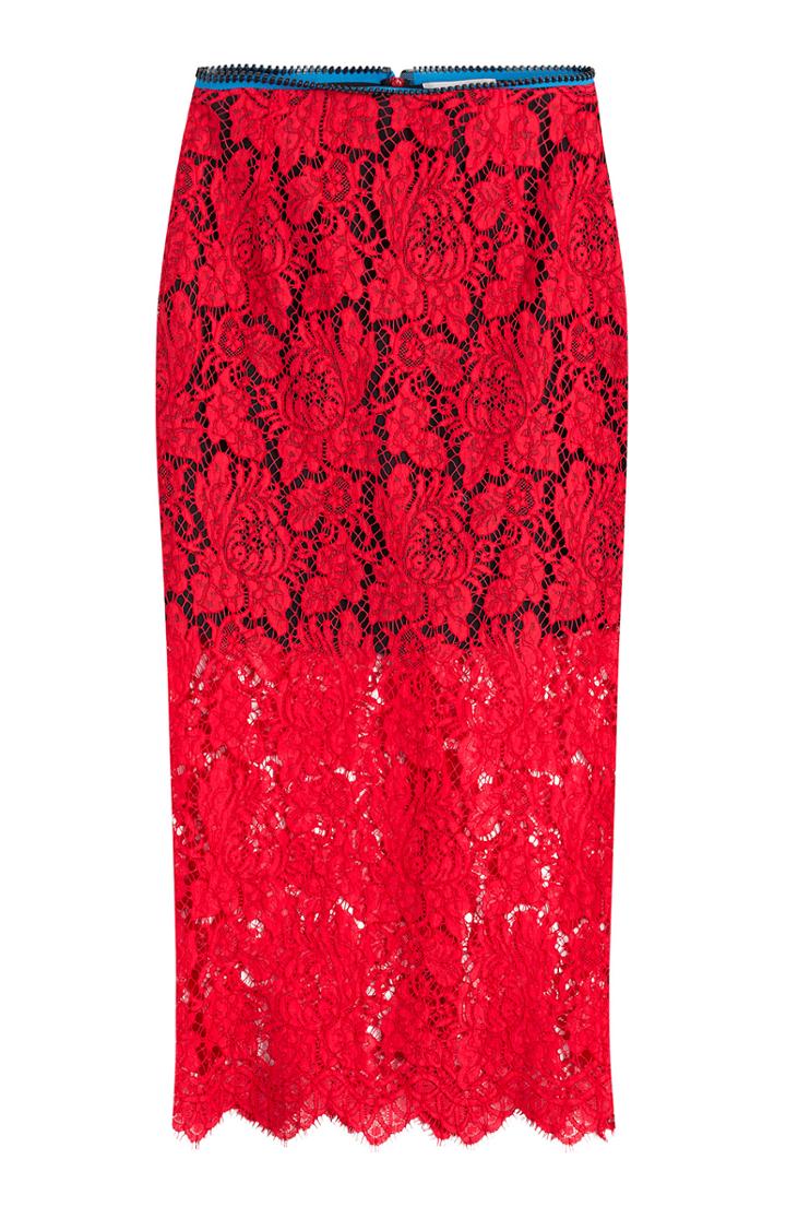Preen By Thornton Bregazzi Lace Midi Skirt
