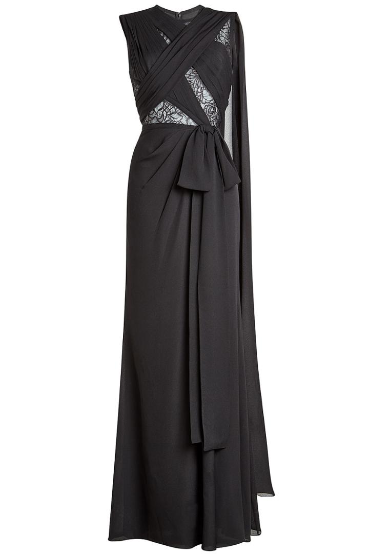 Elie Saab Elie Saab Floor Length Silk Gown With Lace