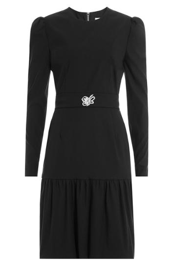 Preen Preen Dress With Embellished Brooch - Black