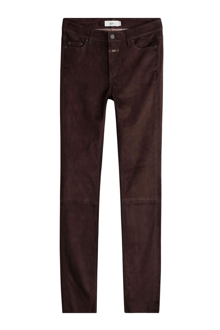 Closed Closed Skinny Suede Pants - Brown