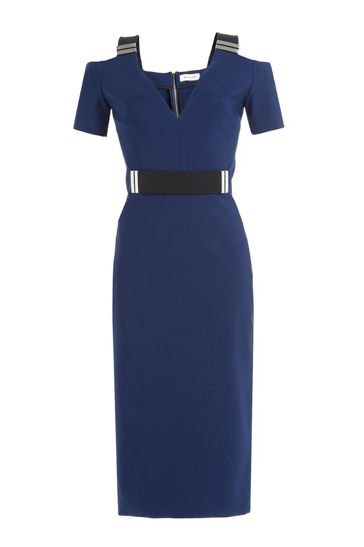 Mugler Mugler Midi Dress With Cut-out Shoulders - Multicolored