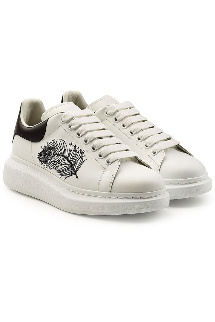 Alexander Mcqueen Alexander Mcqueen Embroidered Leather Sneakers