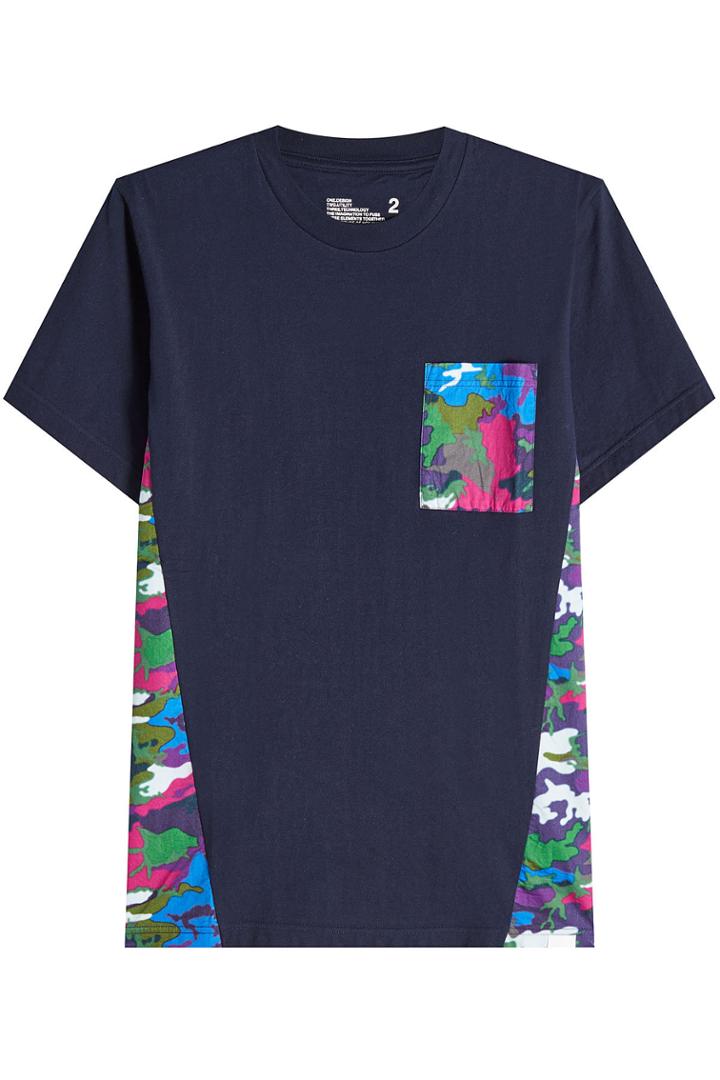 White Mountaineering White Mountaineering Cotton T-shirt With Camouflage Inserts