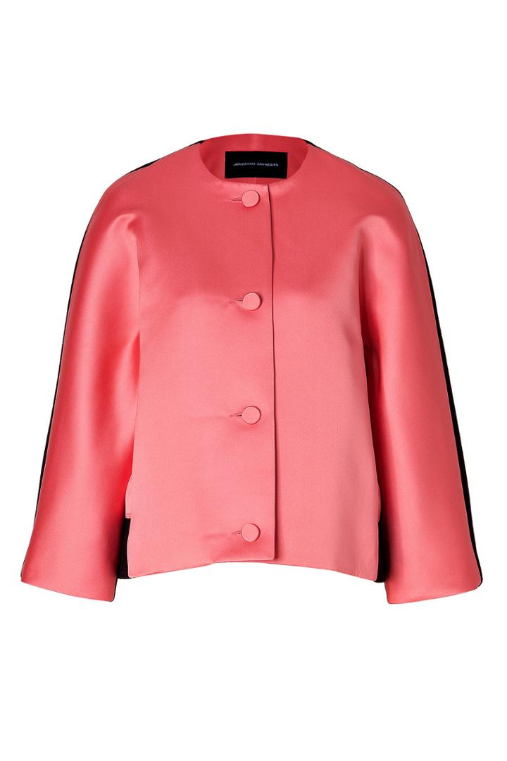 Jonathan Saunders Jonathan Saunders Satin/wool Felt Jacket In Pink/black