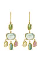 Pippa Small Pippa Small 18kt Yellow Gold Earrings With Tourmaline - Multicolored