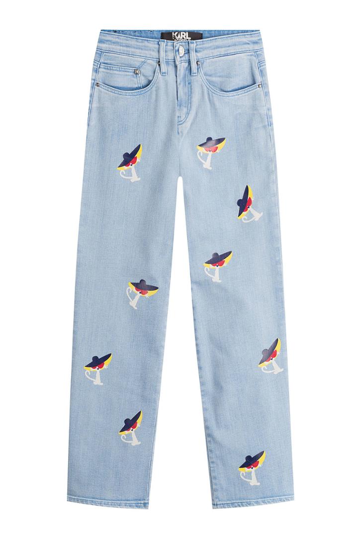 Karl Lagerfeld Karl Lagerfeld Cropped Jeans With Choupette Print