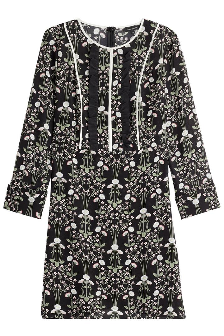 Tara Jarmon Tara Jarmon Printed Silk Dress - Black