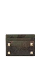 Valentino Valentino Rockstud Embellished Leather Card Holder