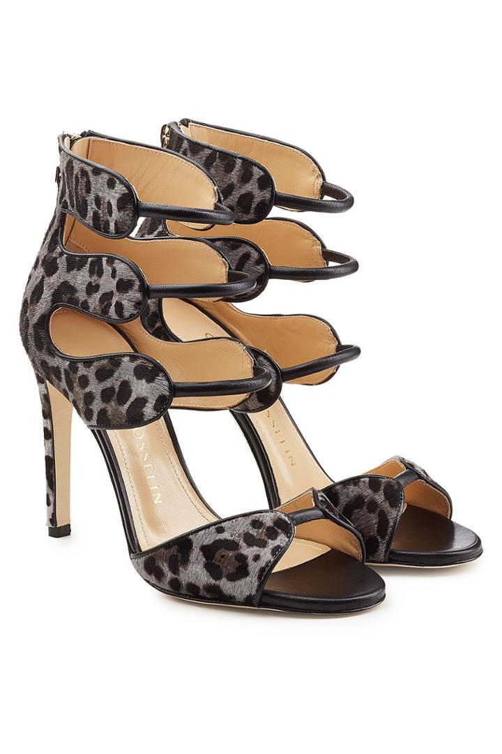 Chloe Gosselin Chloe Gosselin Larkspur Leather Sandals With Printed Calf Hair