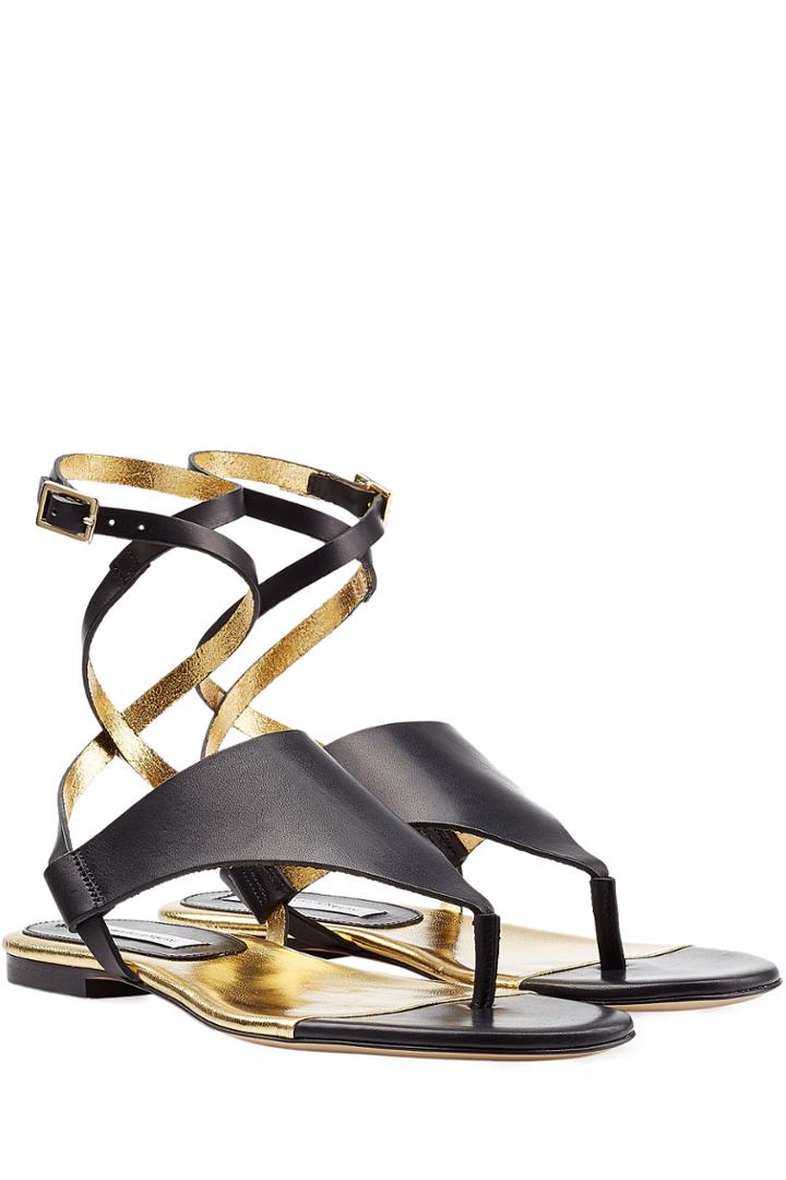 Diane Von Furstenberg Diane Von Furstenberg Leather Sandals - Black