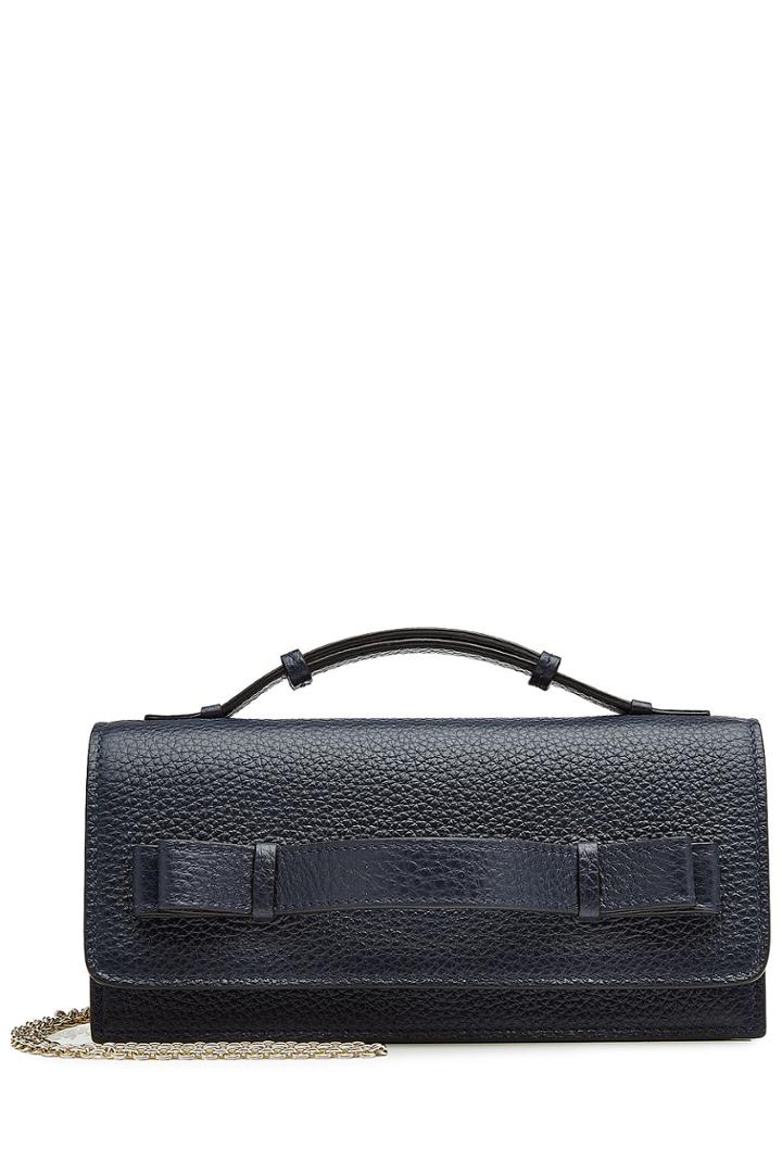 R.e.d. Valentino R.e.d. Valentino Leather Shoulder Bag With Chain - Blue