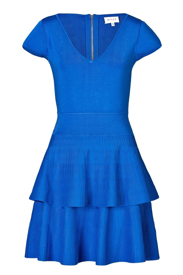 Milly Milly Cap Sleeve Dress With Tiered Skirt - None