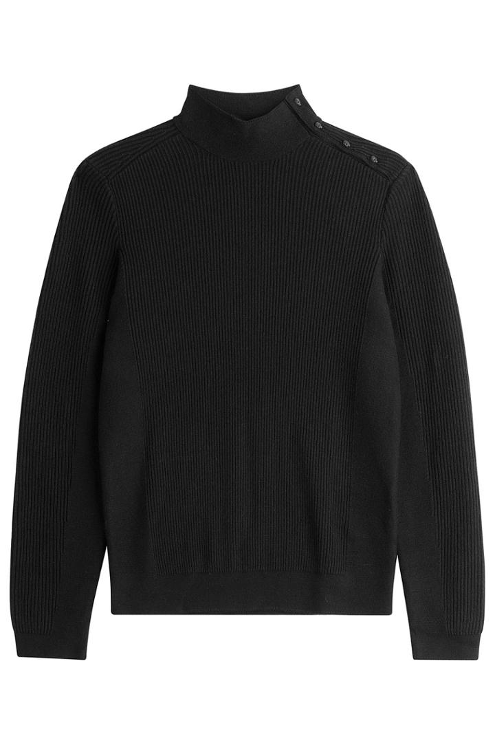 The Kooples The Kooples Wool-cotton Turtleneck - Black