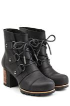 Sorel Sorel Leather Ankle Boots With Block Heel - Black