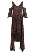 Iro Iro Printed Silk Dress With Cut-out Shoulders