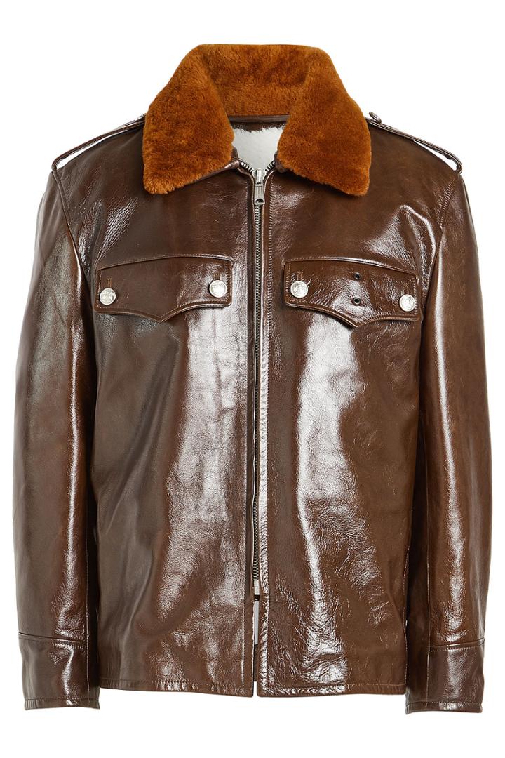 Calvin Klein 205w39nyc Calvin Klein 205w39nyc Leather Jacket With Shearling Collar