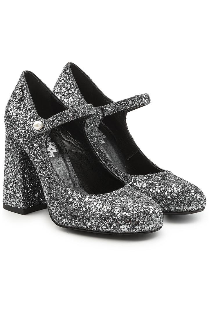 Karl Lagerfeld Karl Lagerfeld Glitter Mary Jane Pumps