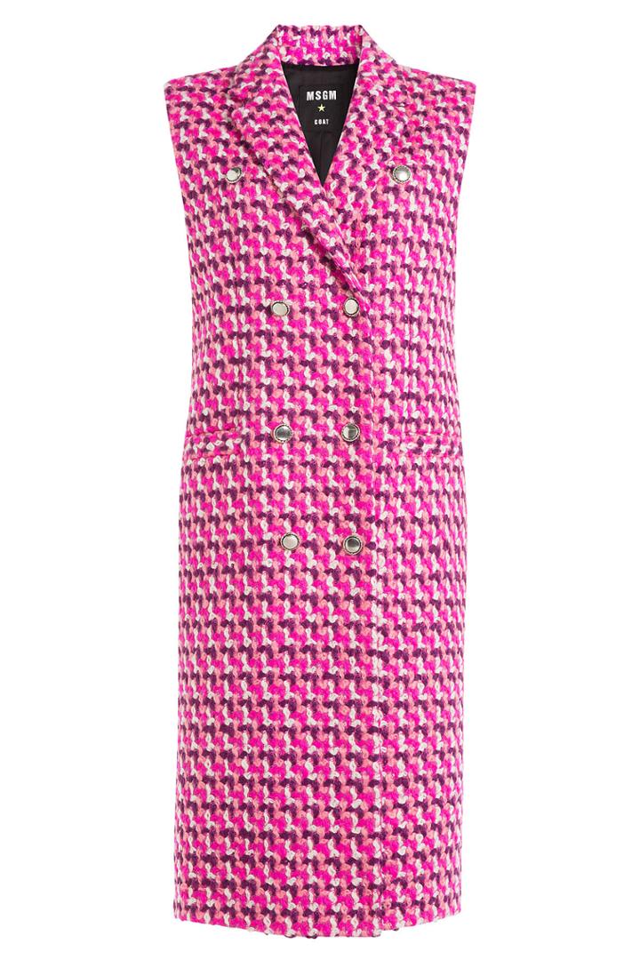 Msgm Msgm Fleece Wool Sleeveless Coat - Pink