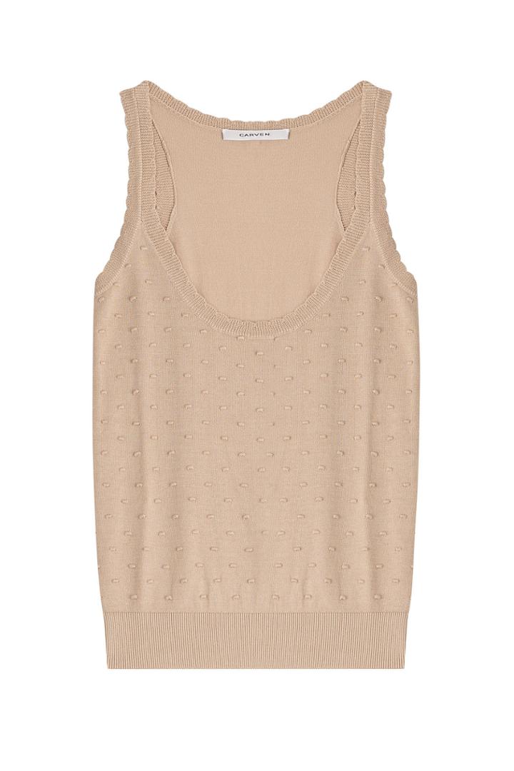 Carven Carven Textured Sleevess Top With Cotton