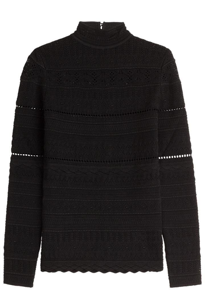 Alexander Mcqueen Alexander Mcqueen Lace Knit Top - Black