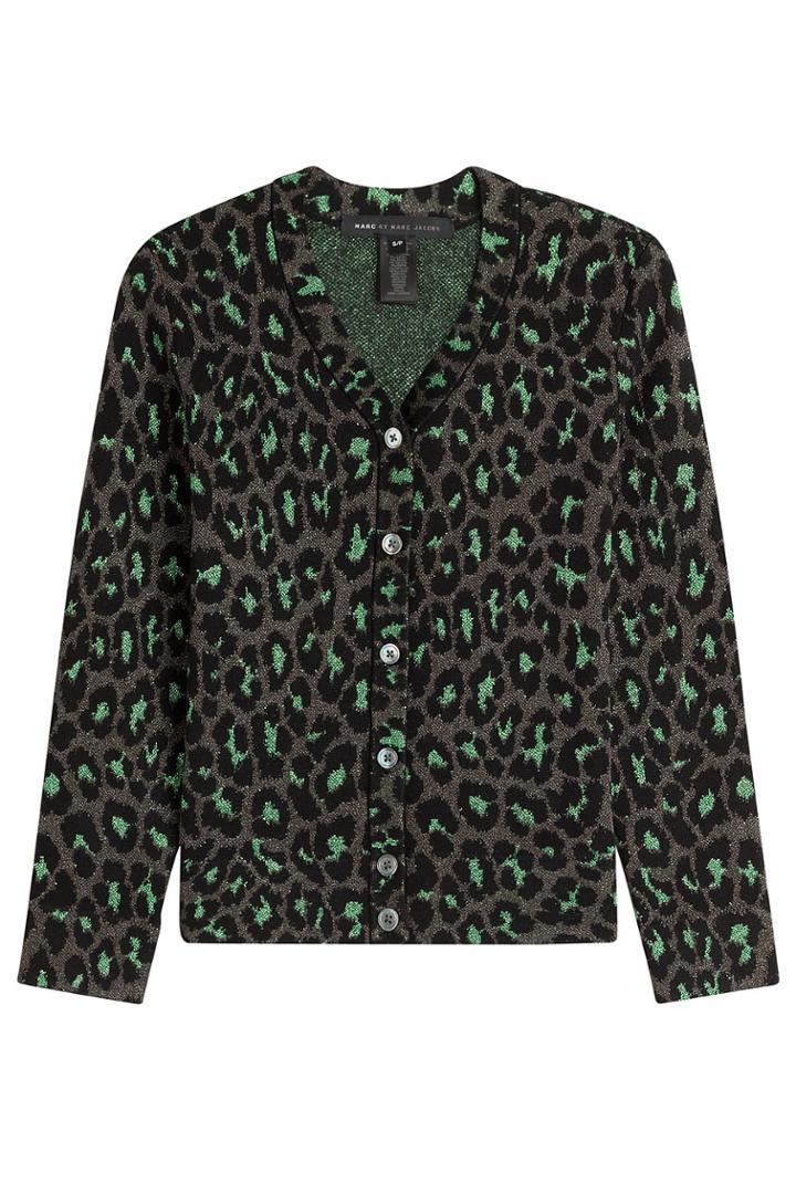 Marc By Marc Jacobs Marc By Marc Jacobs Animal Print Cardigan With Wool - Green