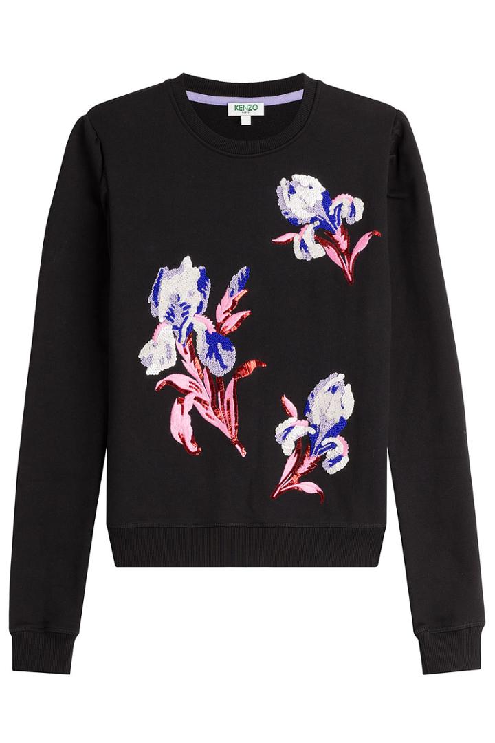 Kenzo Kenzo Embellished And Embroidered Cotton Pullover - Black