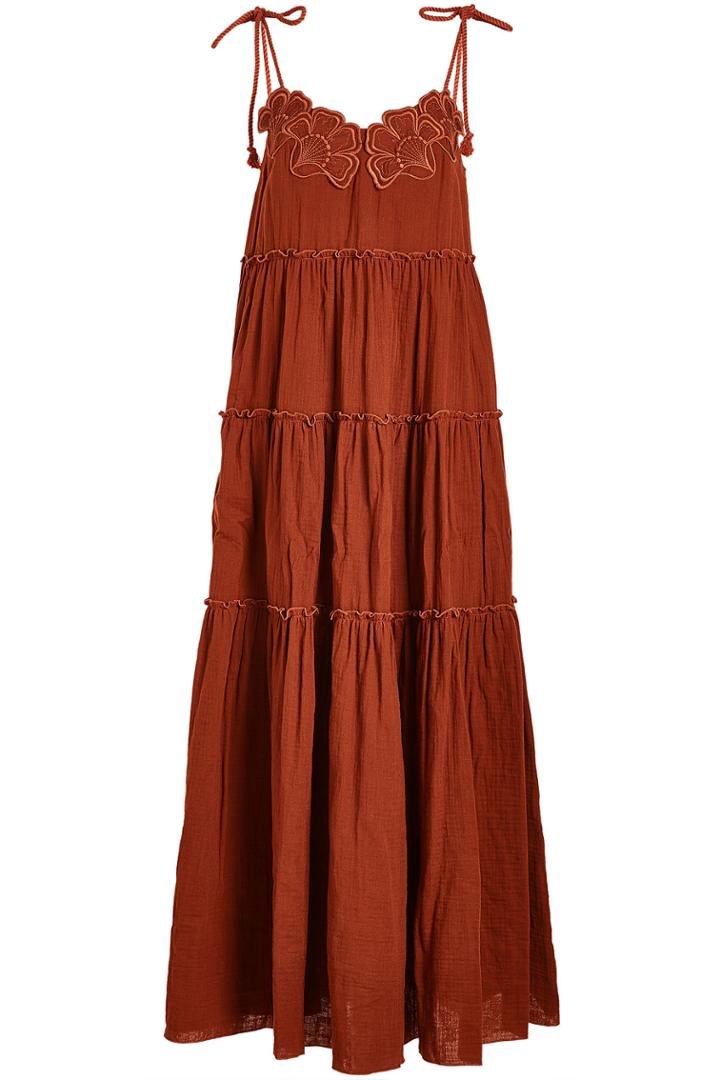 See By Chloé See By Chloé Embroidered Cheesecloth Cotton Dress