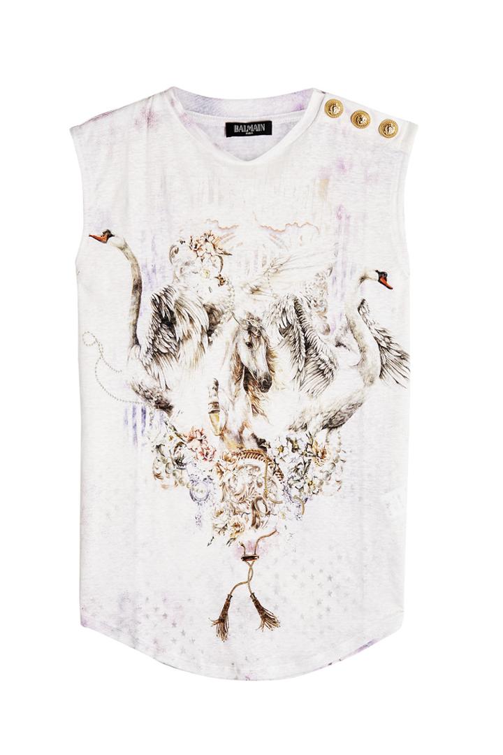 Balmain Balmain Linen Tank With Embossed Buttons