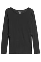Majestic Majestic Cotton-cashmere Long-sleeved Top - Black