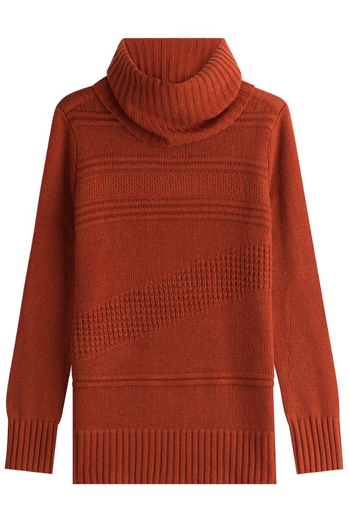 Diane Von Furstenberg Diane Von Furstenberg Wool-cashmere Patterned Rib Turtleneck Pullover - Camel
