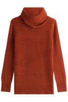 Diane Von Furstenberg Diane Von Furstenberg Wool-cashmere Patterned Rib Turtleneck Pullover - Camel