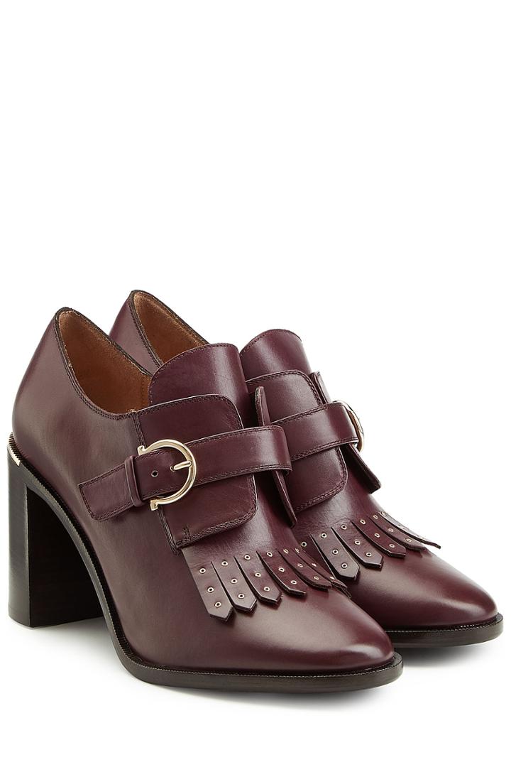 Salvatore Ferragamo Salvatore Ferragamo Fringed Leather Heeled Boots - Red