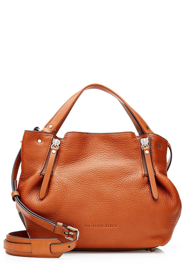 Burberry Shoes & Accessories Burberry Shoes & Accessories Leather Shoulder Bag With Printed Fabric - Brown