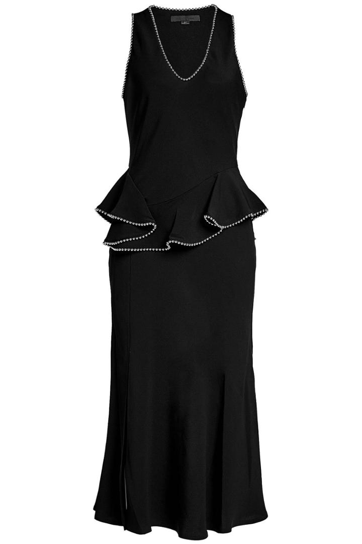 Alexander Wang Alexander Wang Embellished Silk Dress With Peplum