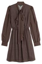 Tara Jarmon Tara Jarmon Tie-neck Flared Dress - Dots