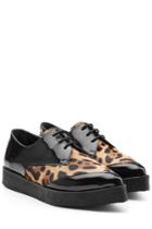 Pierre Hardy Pierre Hardy Patent Leather Lace-ups With Leopard Print Pony Hair - Multicolor