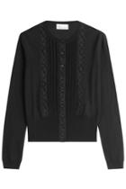 Red Valentino Red Valentino Wool Cardigan With Lace Paneling - Black