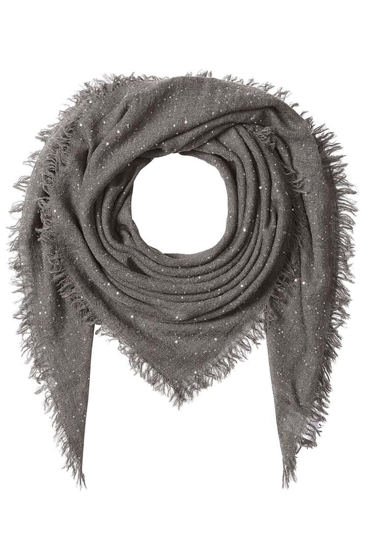 Faliero Sarti Faliero Sarti Sequinned Scarf With Wool, Silk And Cashmere - Grey