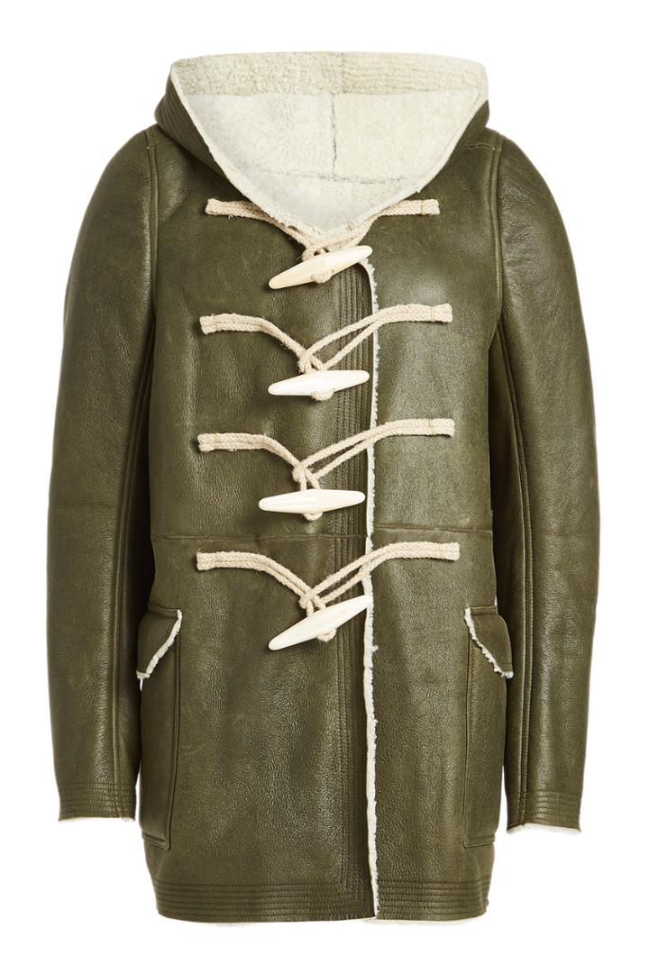 Rick Owens Rick Owens Hooded Leather Jacket With Shearling Lining