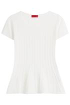 Hugo Hugo Knit Top With Flared Hem - White